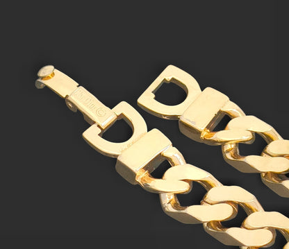 Dior Christian Dior, gold and black color, plate design, logo, Kihei chain, bracelet, GEARMANY, 21.2g bracelet bangle