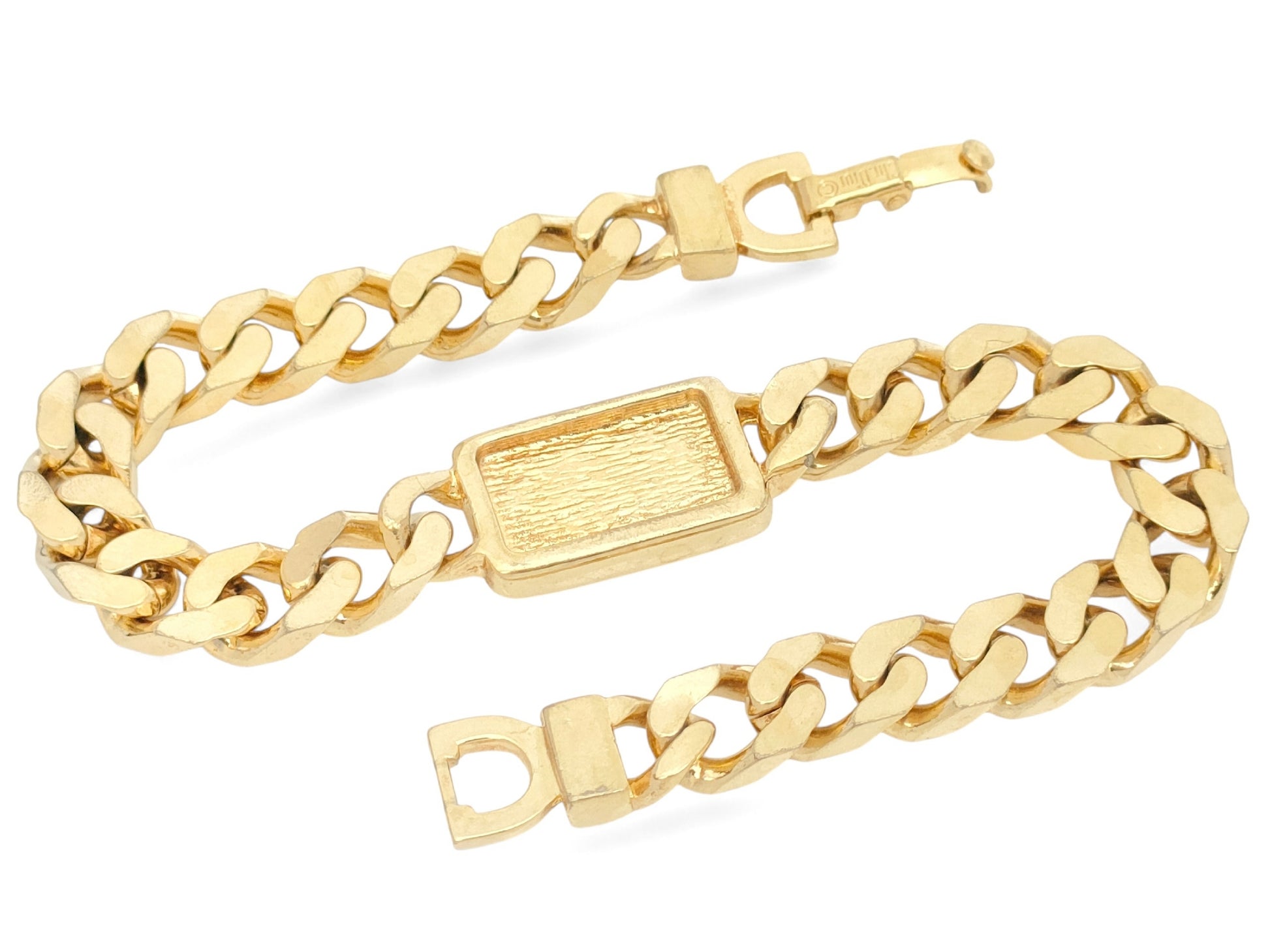 Dior Christian Dior, gold and black color, plate design, logo, Kihei chain, bracelet, GEARMANY, 21.2g bracelet bangle