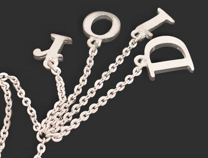 Dior Dior Silver Color Swing Logo Design Pendant Necklace 3.9g Necklace