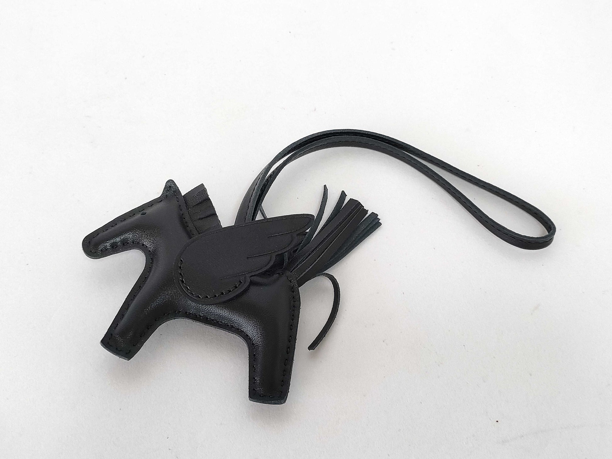 HERMES HERMES Charm Rodeo Pegasus PM Black x Agnomillo / Swift W Engraved Key Case / Key Chain Other Accessories