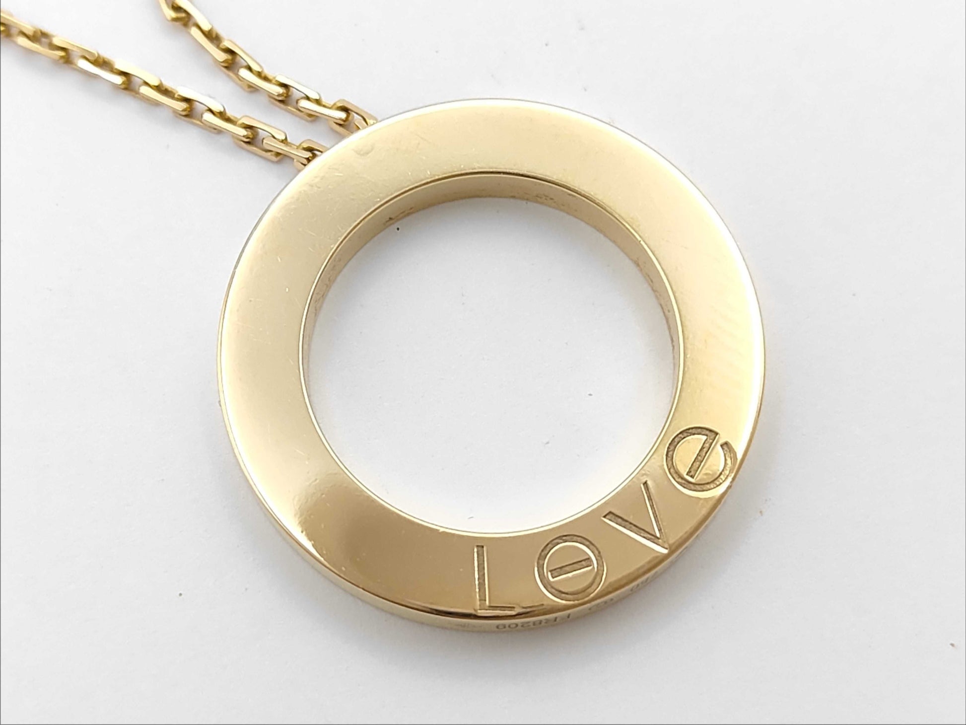 Cartier Love Circle YG 750 13.1g Necklace 