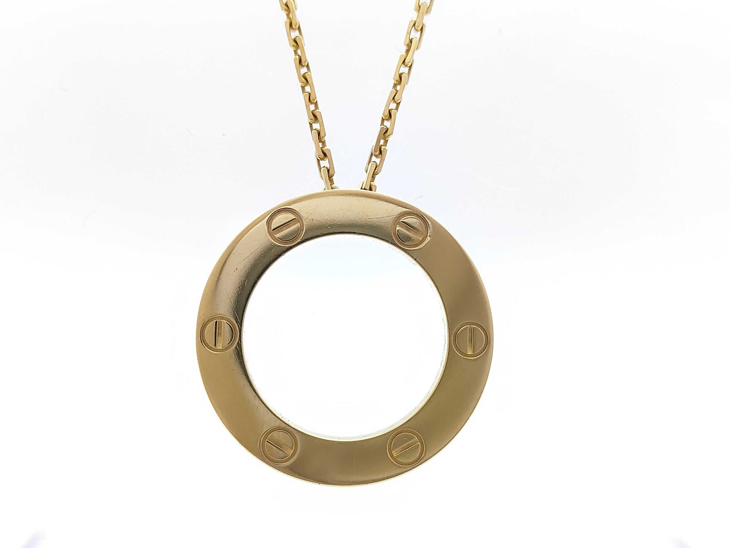 Cartier Love Circle YG 750 13.1g Necklace 