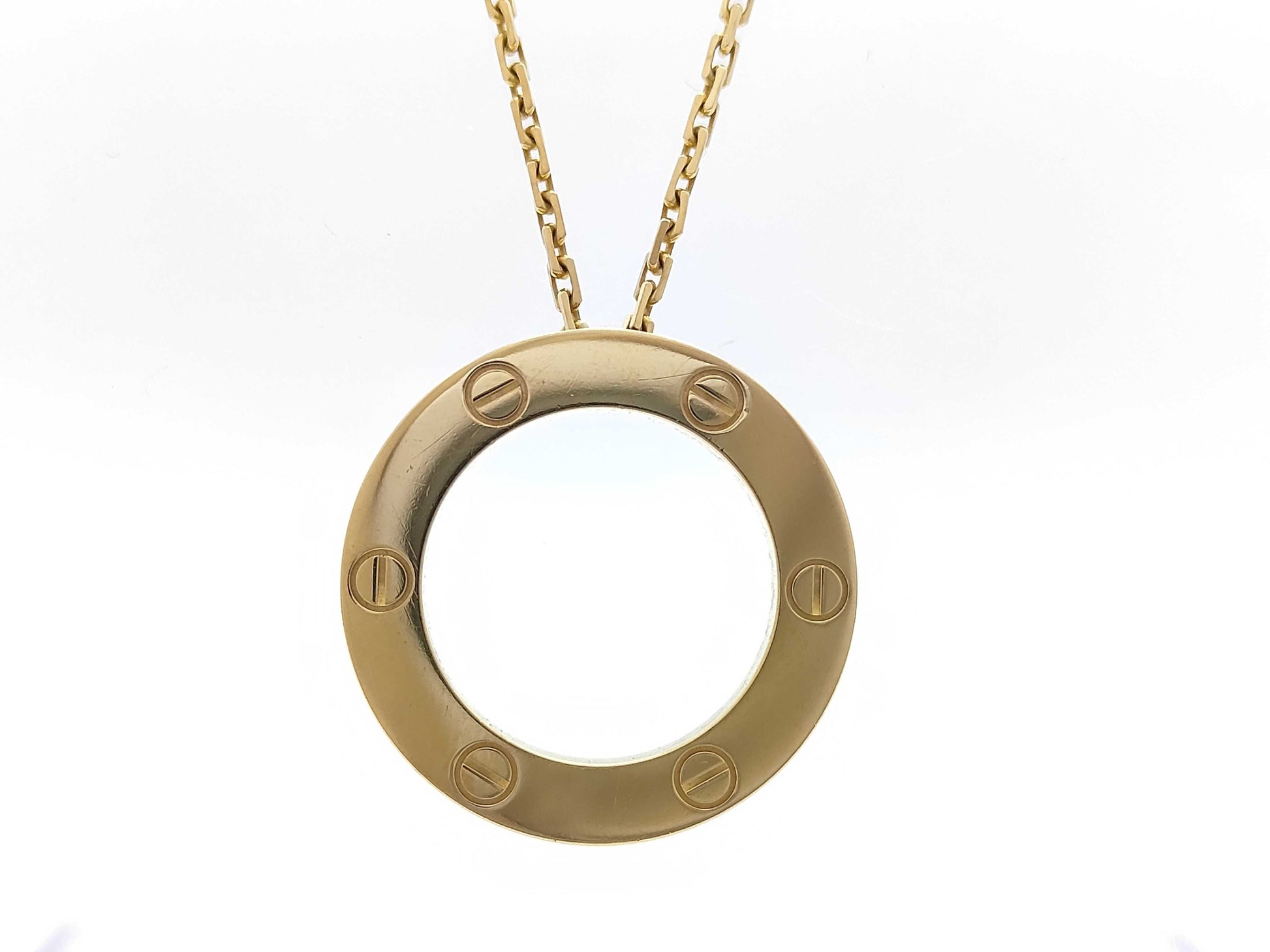 Cartier Love Circle YG 750 13.1g Necklace 
