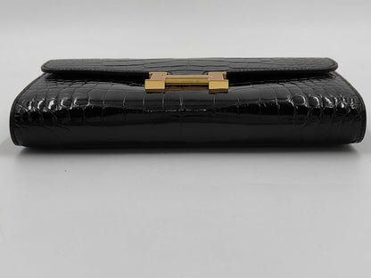HERMES Constance Togo Alligator Black Gold Fittings with Protective Seal K Engraved Shoulder Bag