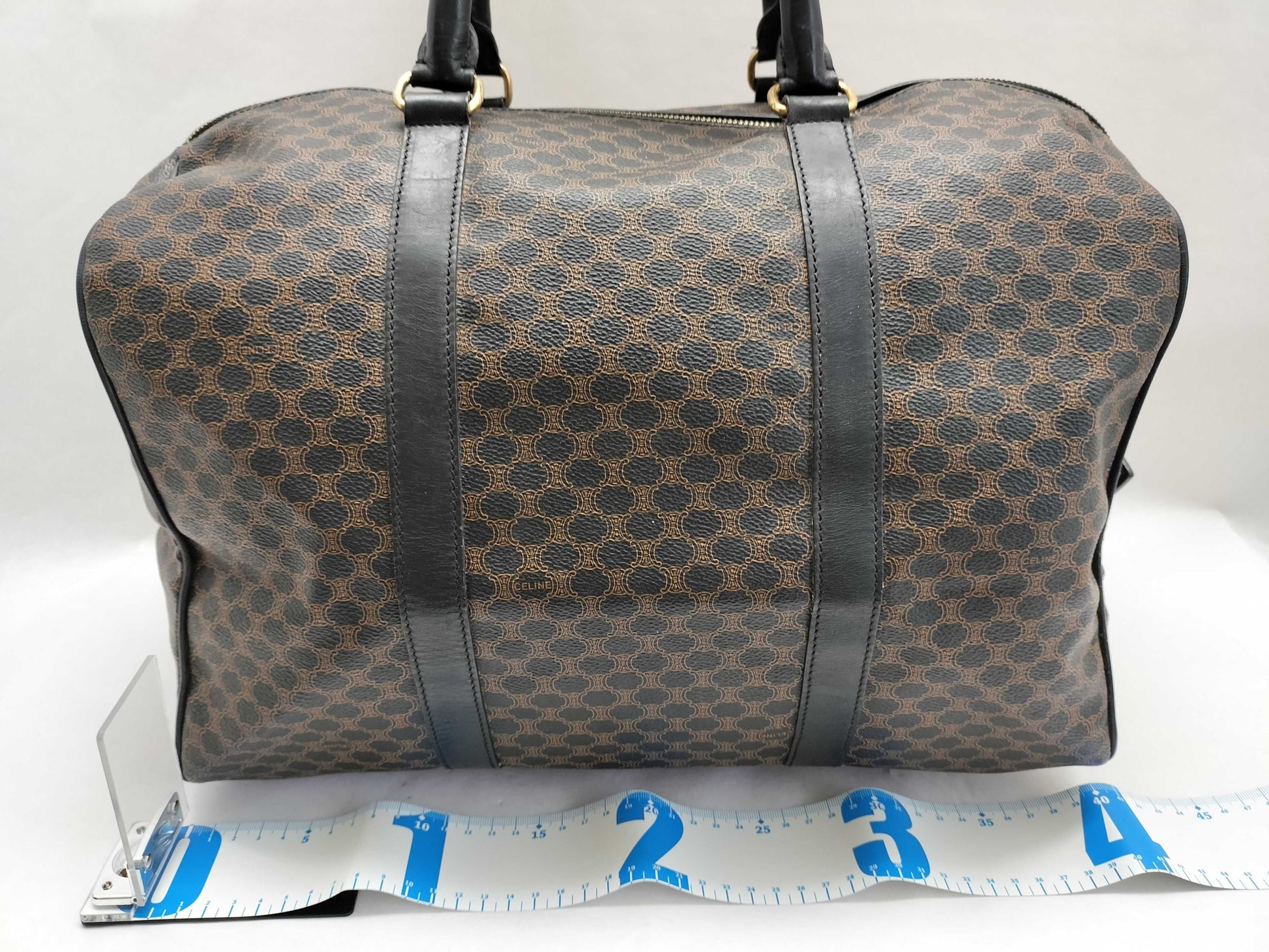 CELINE Black Macadam Boston Bag Boston Bag