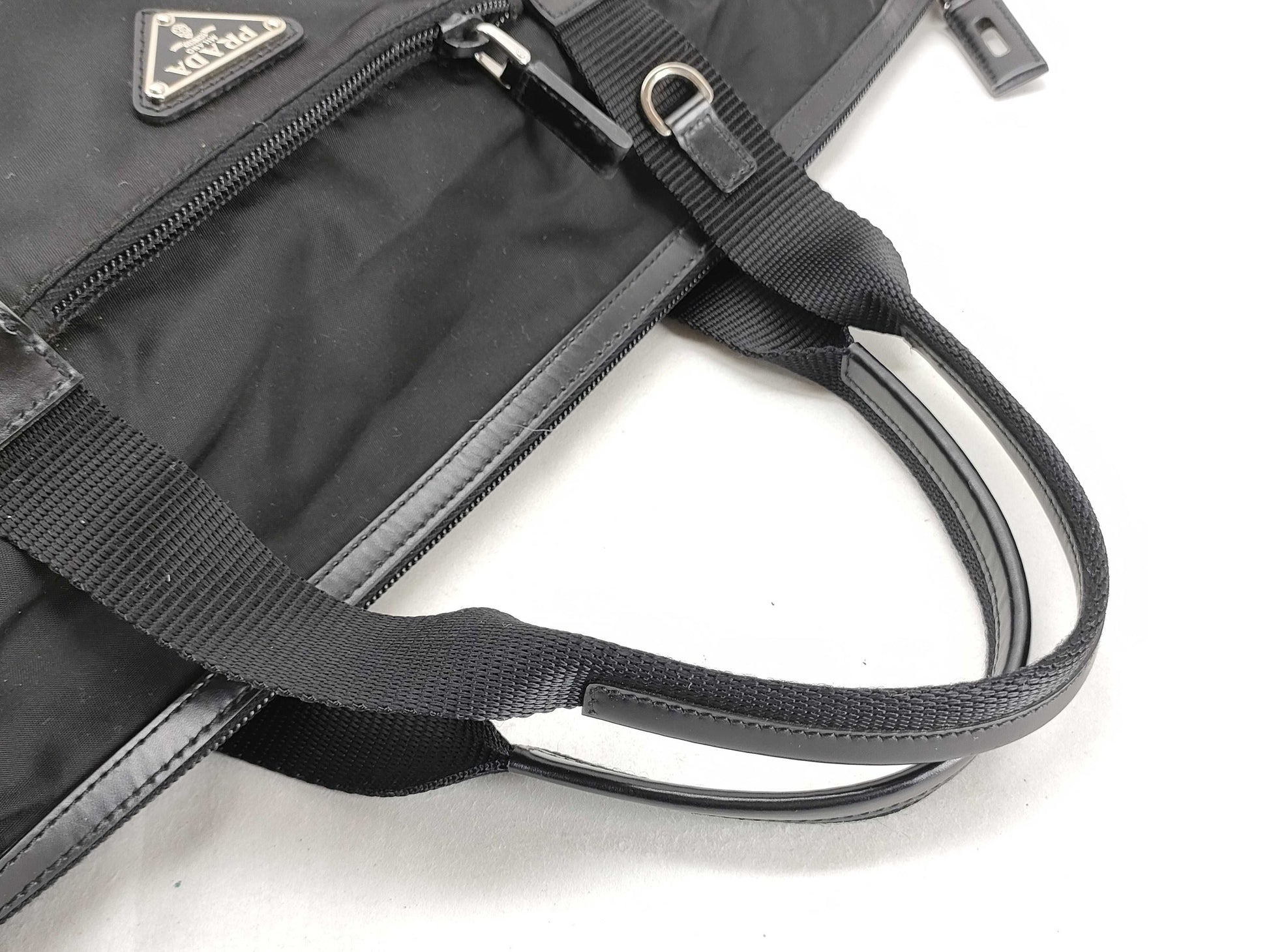 PRADA Nylon VS184 Triangle Logo Boston Bag Tote Bag