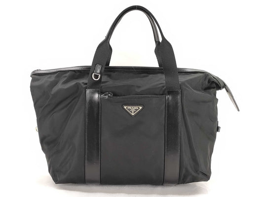 PRADA Nylon VS184 Triangle Logo Boston Bag Tote Bag