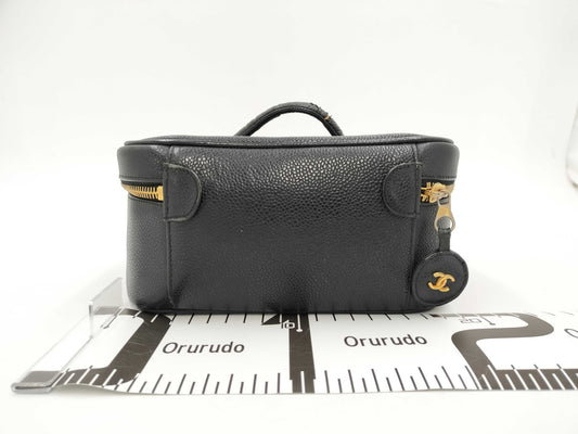 CHANEL Cocomark Caviar Skin Vanity Bag Vanity Bag