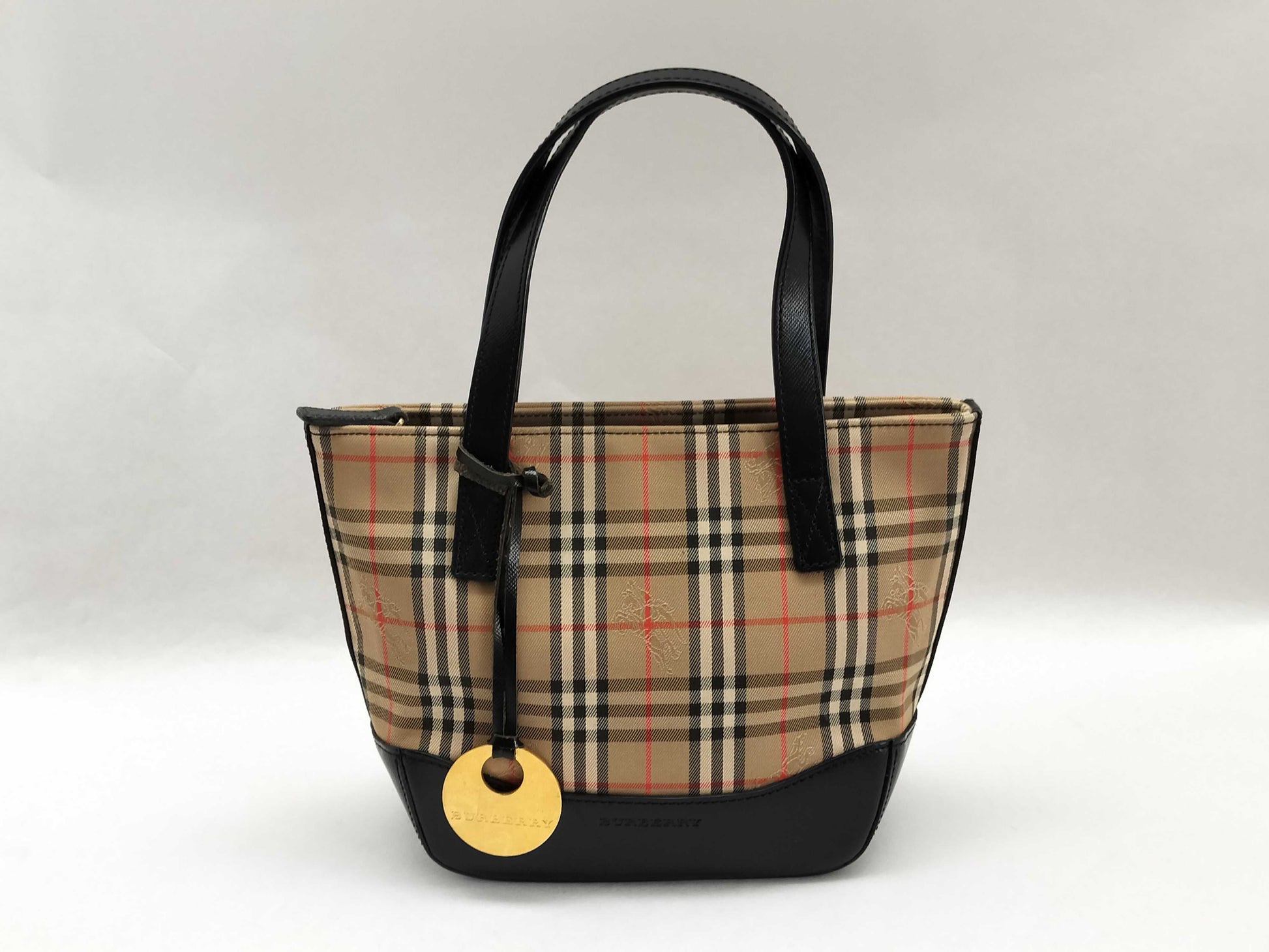 BURBERRY Novacheck Handbag Saffiano Leather Handbag