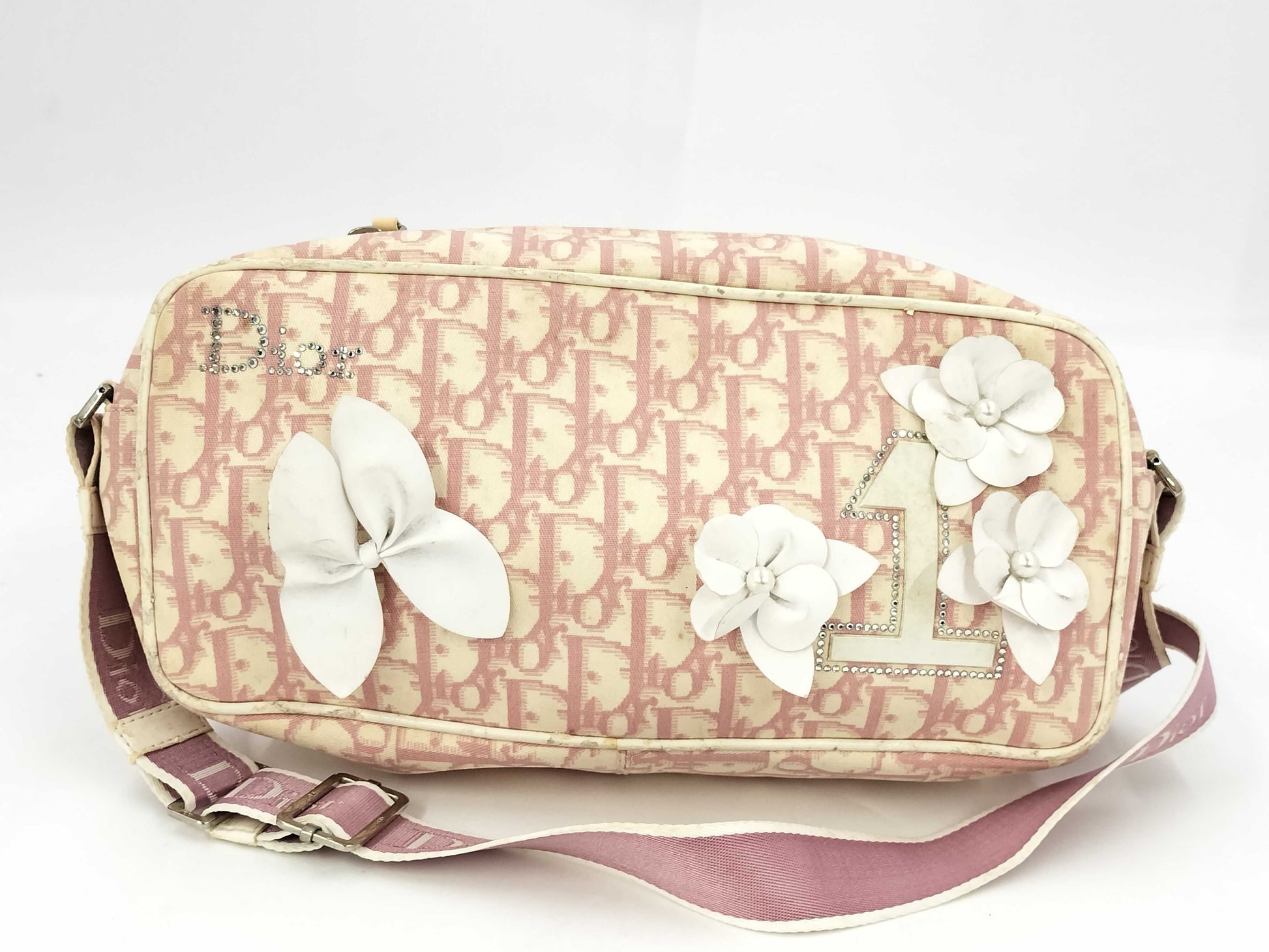 Dior Trotter Ribbon Rhinestone Shoulder Bag