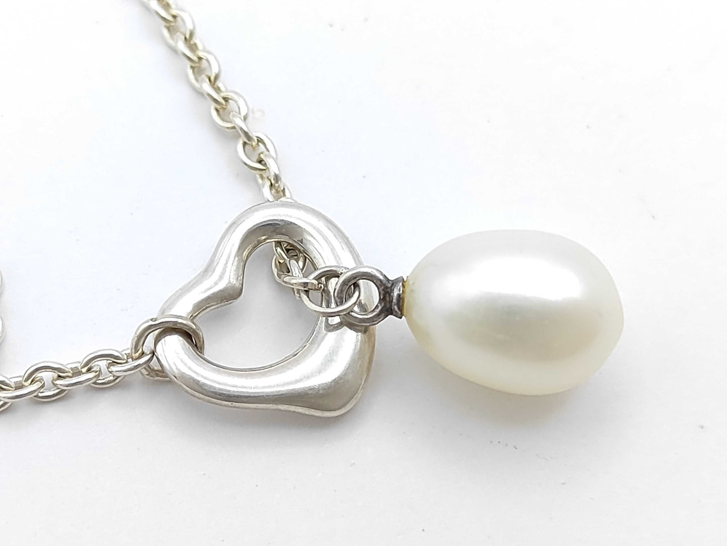 Tiffany&Co. Open Heart Lariat Pearl Necklace SV925 Necklace