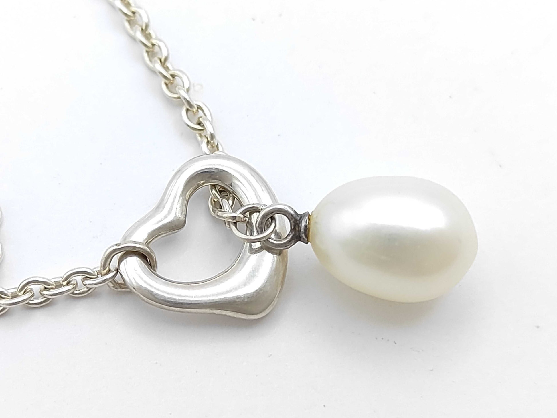 Tiffany&Co. Open Heart Lariat Pearl Necklace SV925 Necklace