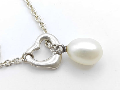 Tiffany&Co. Open Heart Lariat Pearl Necklace SV925 Necklace