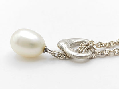 Tiffany&Co. Open Heart Lariat Pearl Necklace SV925 Necklace