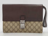 GUCCI GUCCI Gucci Niagara Calf GG Supreme Clutch Bag Leather Bag