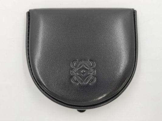 LOEWE Coin Case Hoof Half Moon Coin Purse Black Coin Case