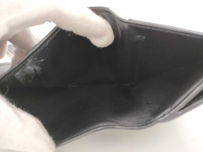 BOTTEGA VENETA Tri-Fold Wallet Goat Skin RFID Tag Black Wallet