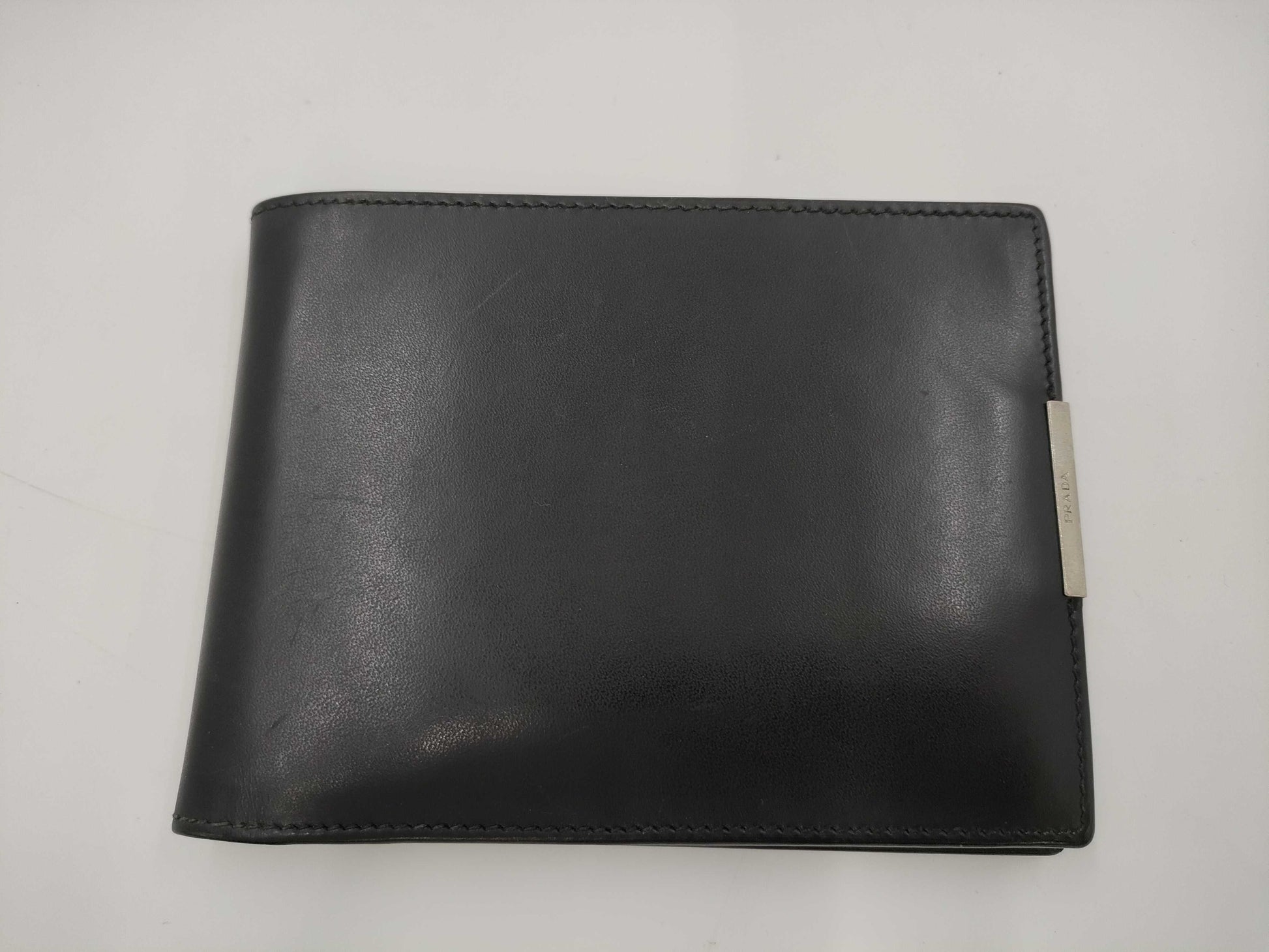 PRADA Prada Trapper Black Leather Bi-Fold Wallet Wallet