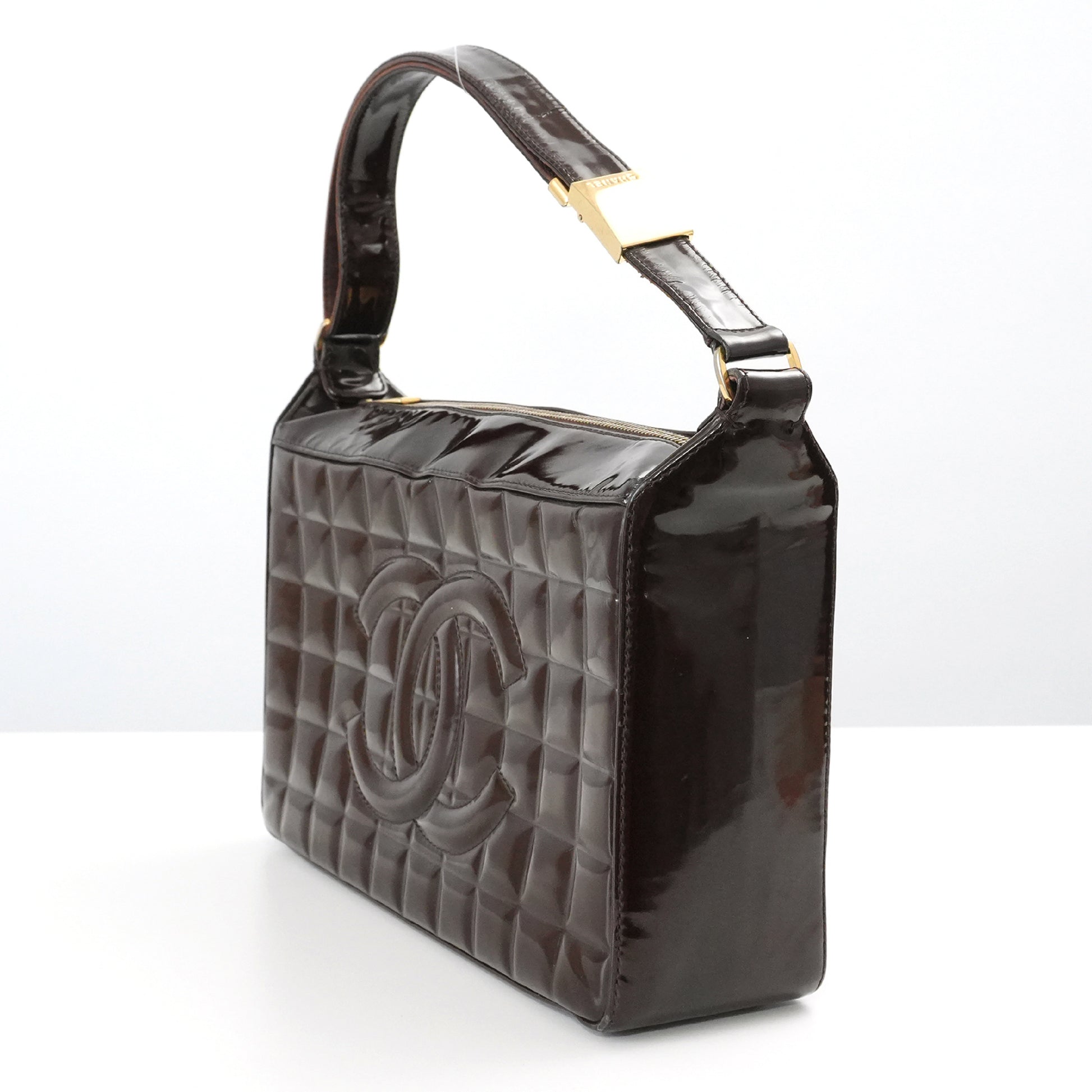 CHANEL CHANEL Chocolate Bar with Seal Coco Mark Enamel Handbag Shoulder Bag Handbag