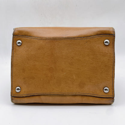 PRADA Leather Triangle Logo Tote Bag Handbag