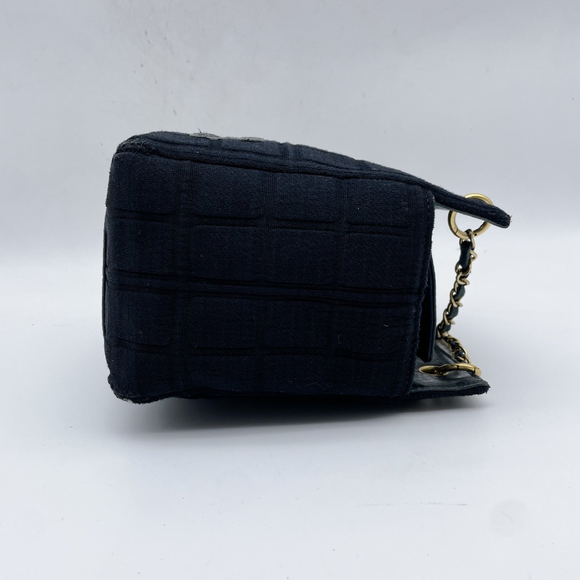 CHANEL Chocolate Bar Cotton Chain Shoulder Handbag