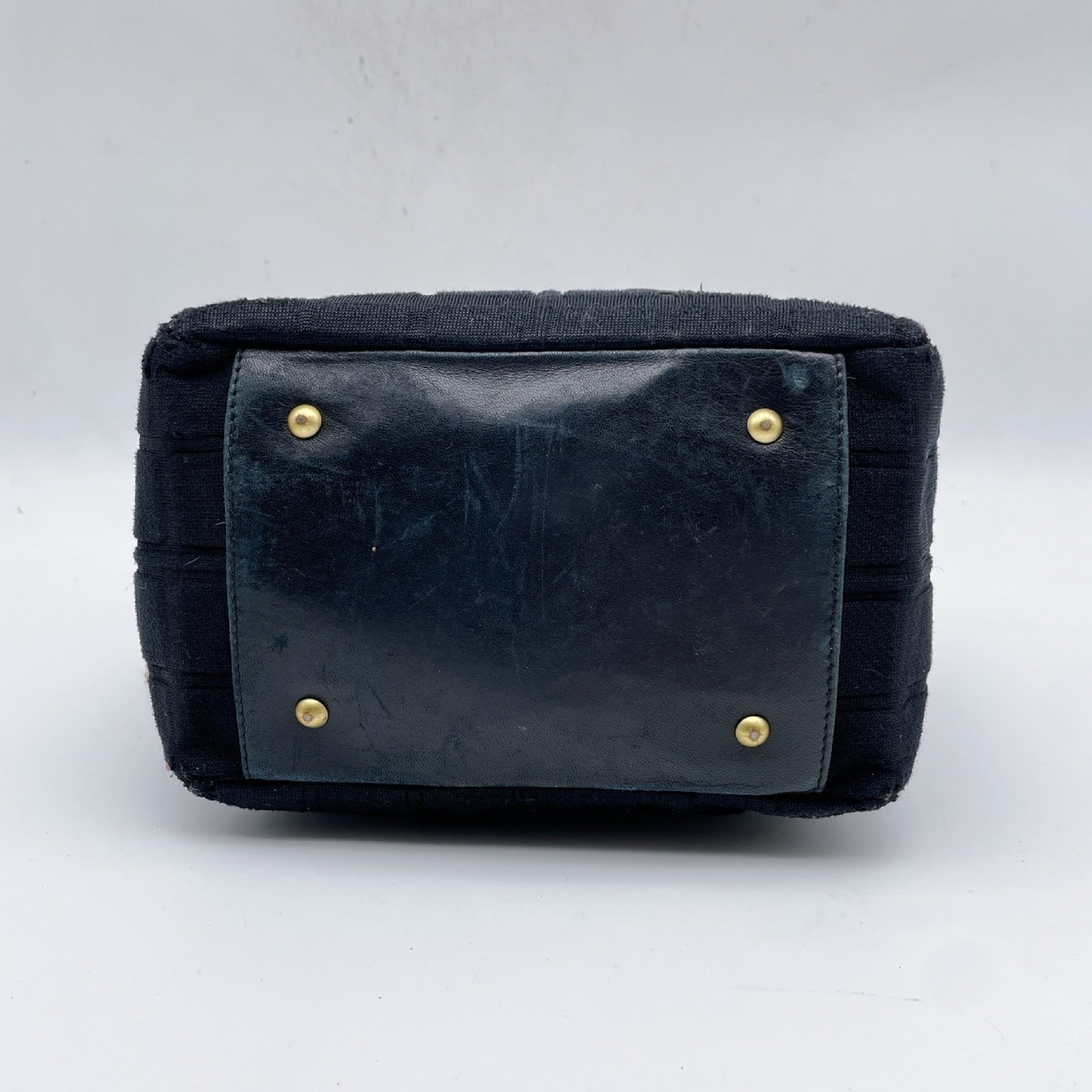 CHANEL Chocolate Bar Cotton Chain Shoulder Handbag