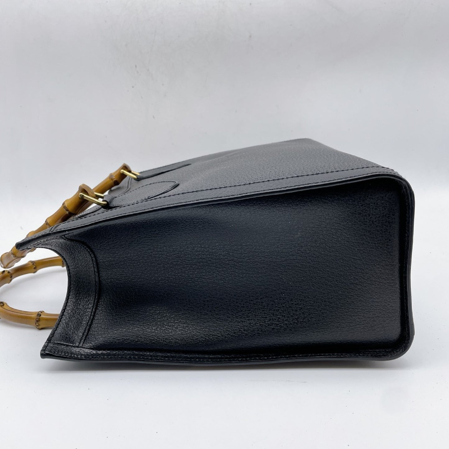 GUCCI Gucci Bamboo Leather Black Handbag