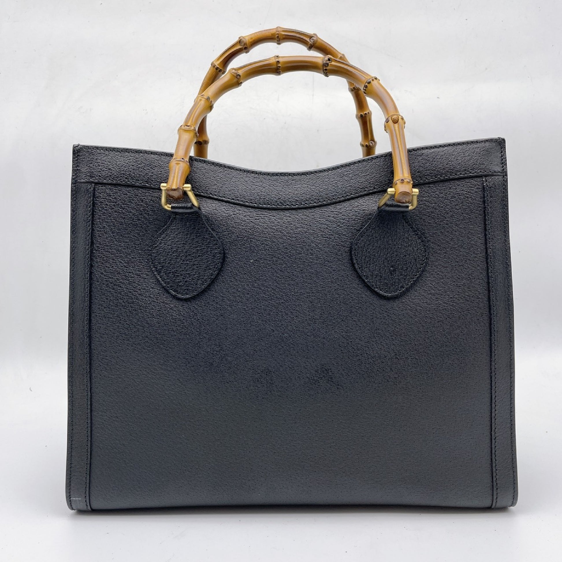 GUCCI Gucci Bamboo Leather Black Handbag