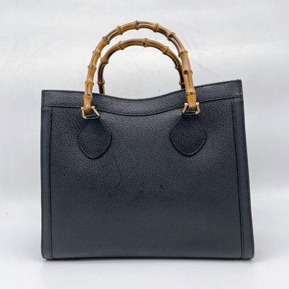 GUCCI Gucci Bamboo Leather Black Handbag