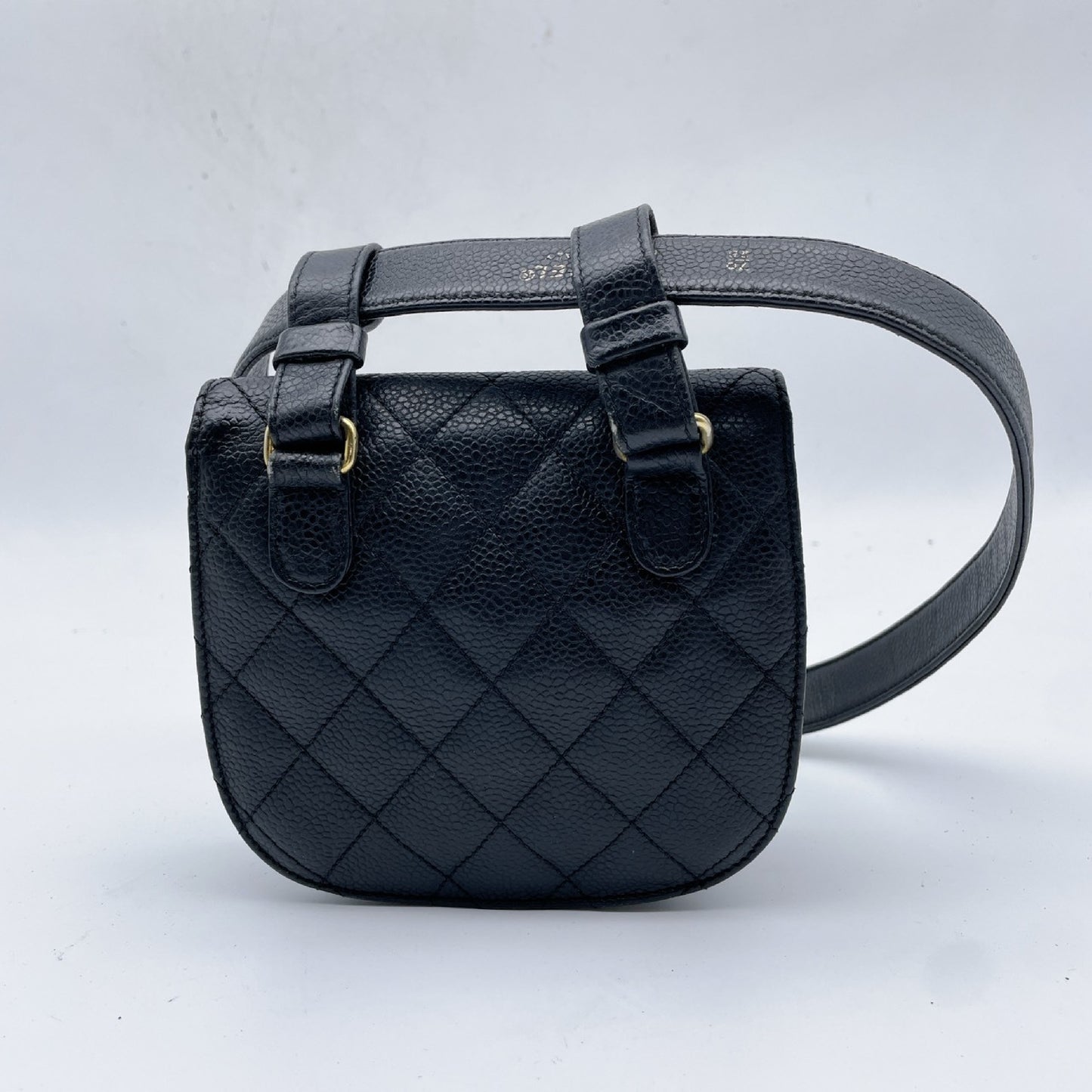 CHANEL Matrasse Caviar Skin Black Black 1st Waist Bag