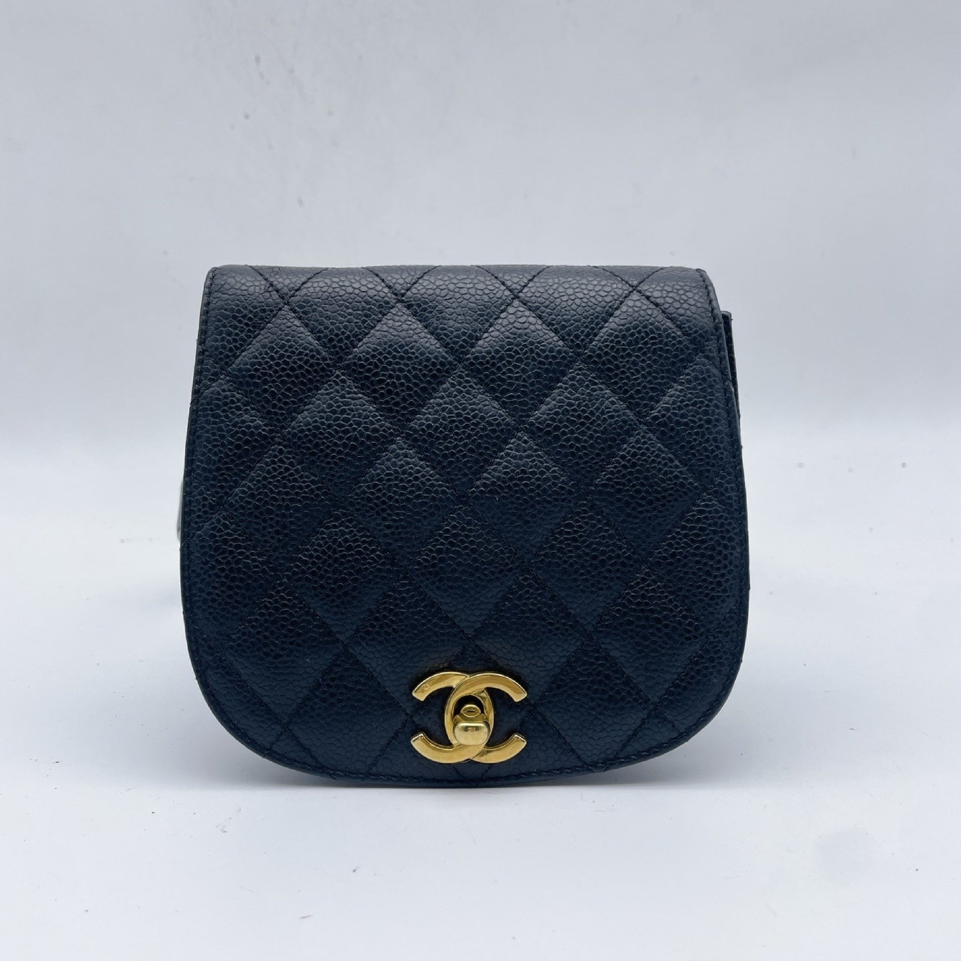 CHANEL Matrasse Caviar Skin Black Black 1st Waist Bag