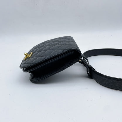 CHANEL Matrasse Caviar Skin Black Black 1st Waist Bag