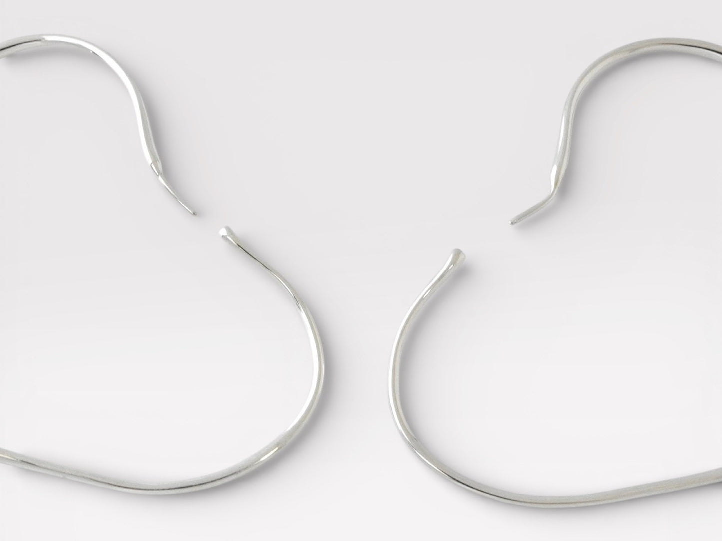 Tiffany&Co. Open Heart Silver 925 Hoop Earrings L Size Earrings