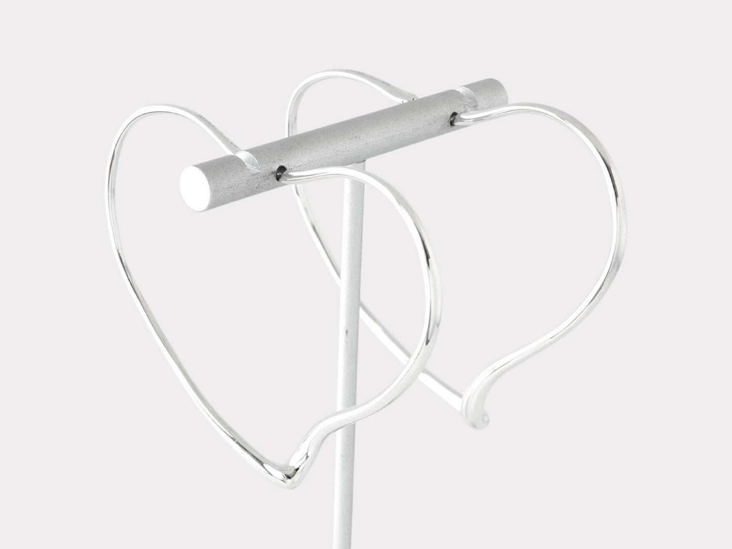 Tiffany&Co. Open Heart Silver 925 Hoop Earrings L Size Earrings