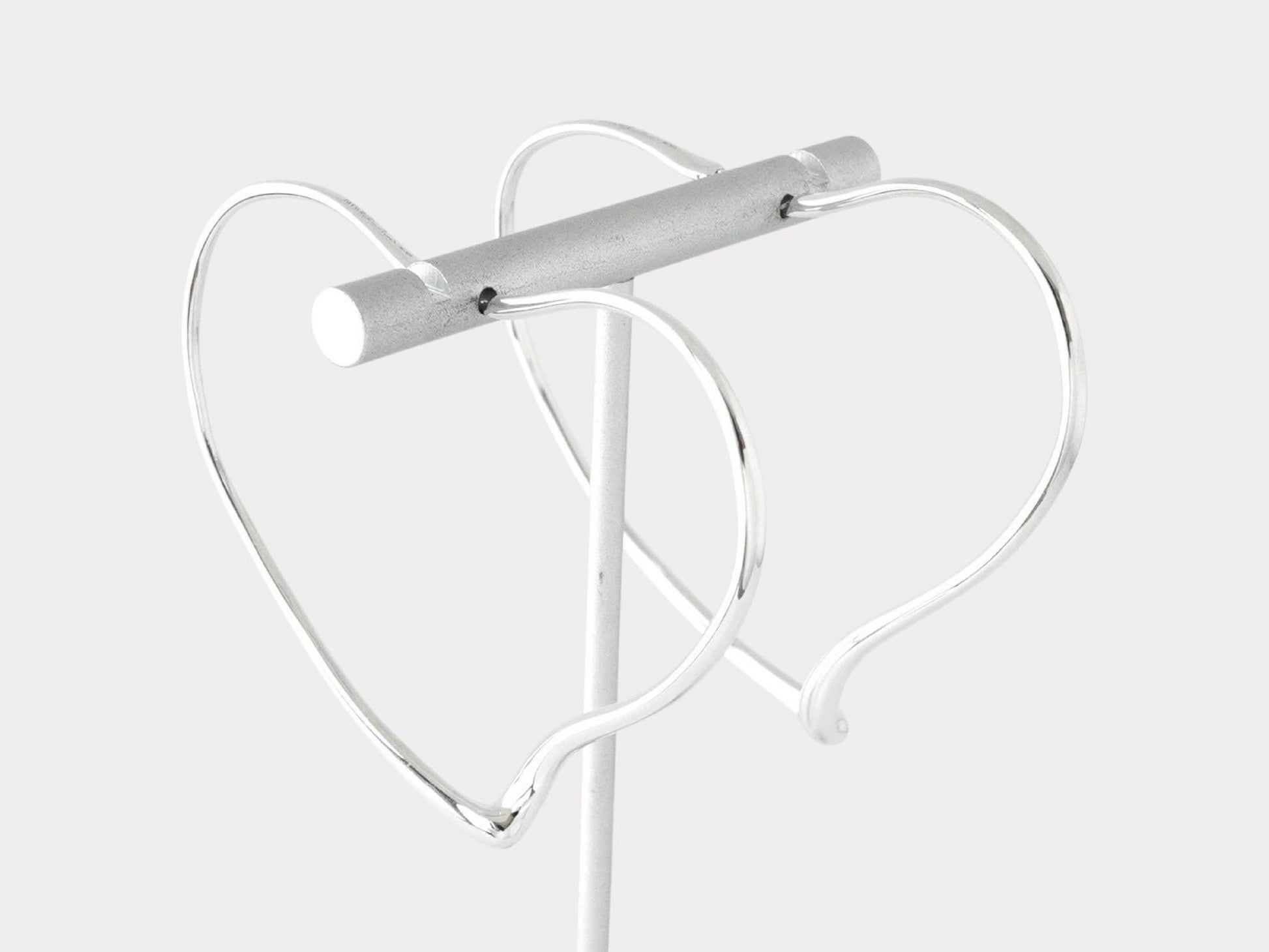 Tiffany&Co. Open Heart Silver 925 Hoop Earrings L Size Earrings