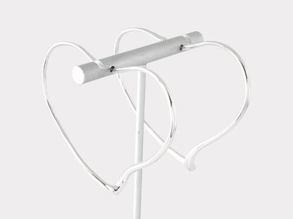 Tiffany&Co. Open Heart Silver 925 Hoop Earrings L Size Earrings