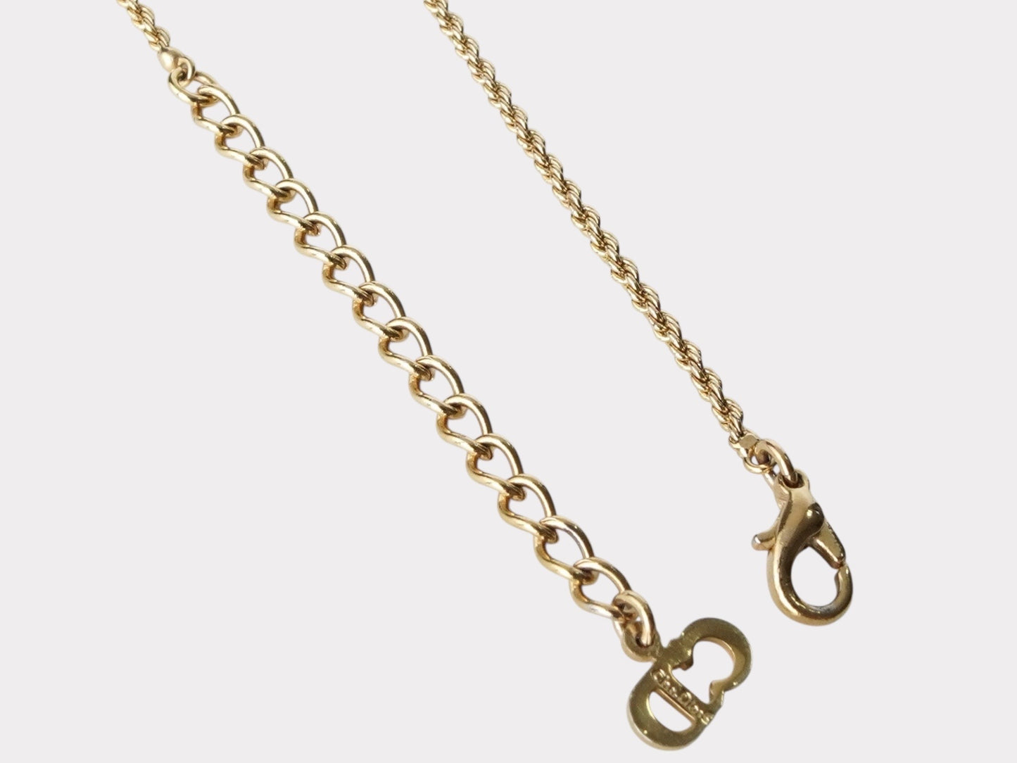 Dior Christian Dior CD Logo Circle GP Gold Necklace