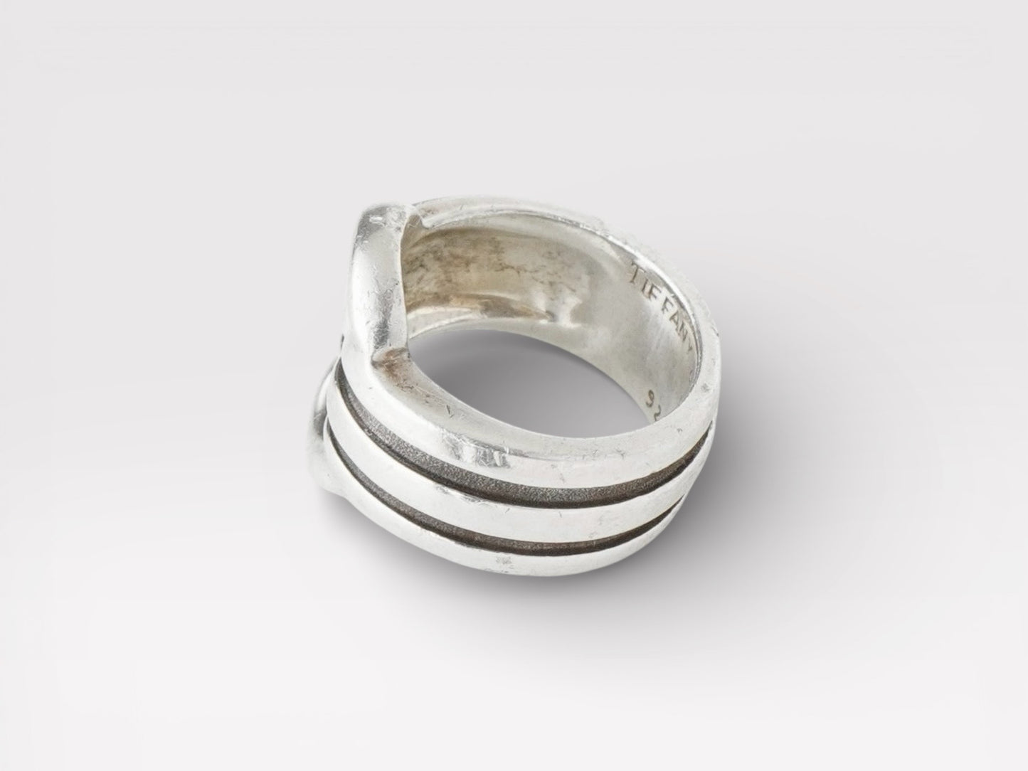 Tiffany & Co. Vintage Grooved Signette Silver 925 Ring No. 12 Ring