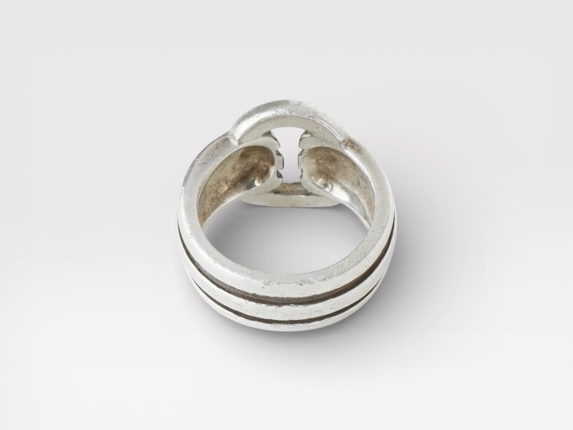 Tiffany & Co. Vintage Grooved Signette Silver 925 Ring No. 12 Ring