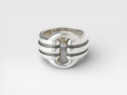 Tiffany & Co. Vintage Grooved Signette Silver 925 Ring No. 12 Ring