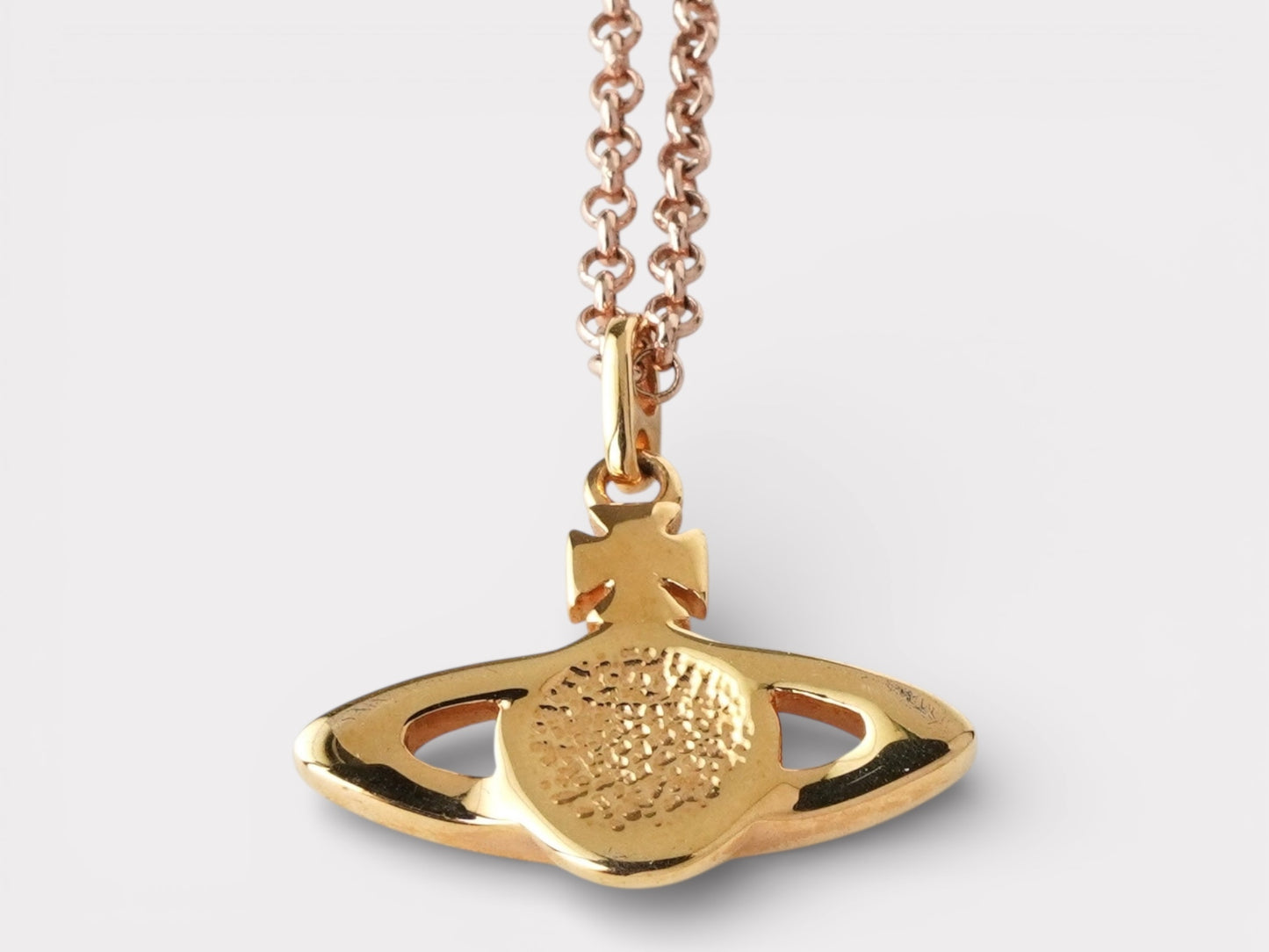 Vivienne Westwood Orb Rhinestone GP Pink Gold Necklace