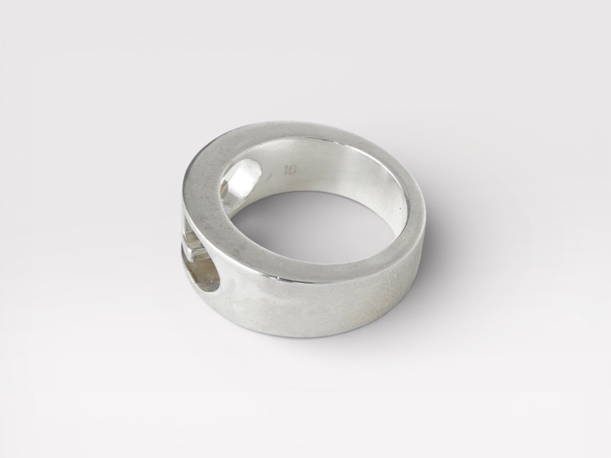 GUCCI Gucci Cutout Double G Silver 925 Ring No. 9 Ring