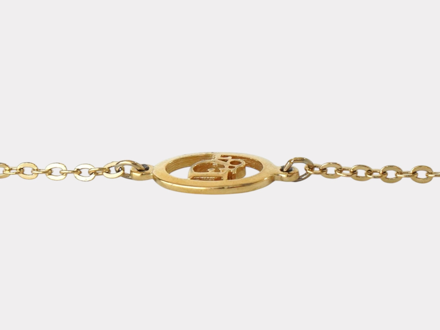 Dior Christian Dior Vintage Dior Logo GP Gold Chain Bracelet Bangle