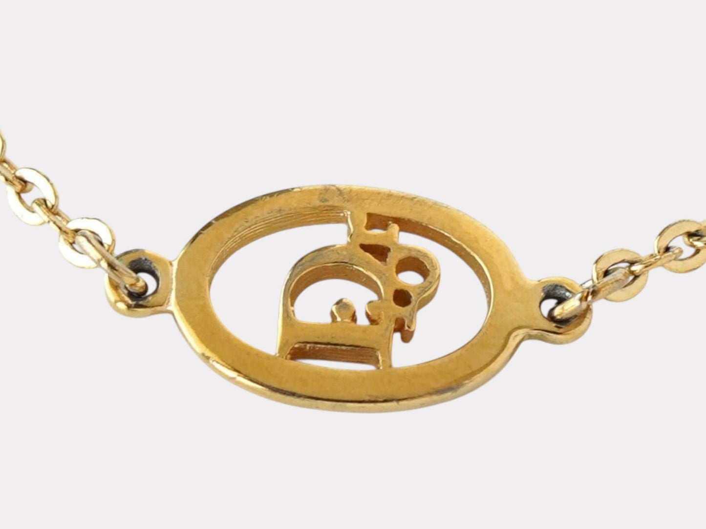 Dior Christian Dior Vintage Dior Logo GP Gold Chain Bracelet Bangle