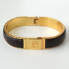 LOEWE Anagram Leather GP Gold Bracelet Bangle