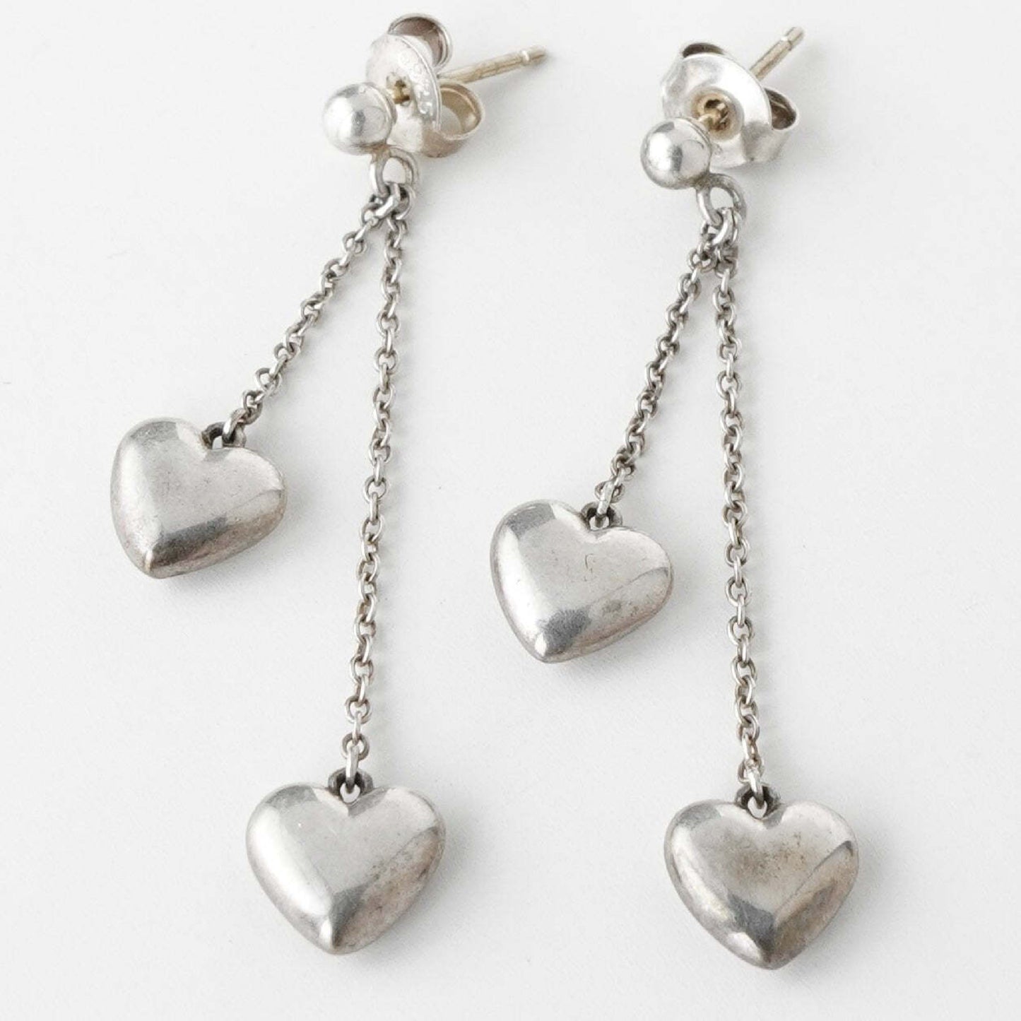 Tiffany&Co. Tiffany Double Drop Heart Silver 925 Earrings Earrings