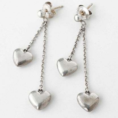 Tiffany&Co. Tiffany Double Drop Heart Silver 925 Earrings Earrings