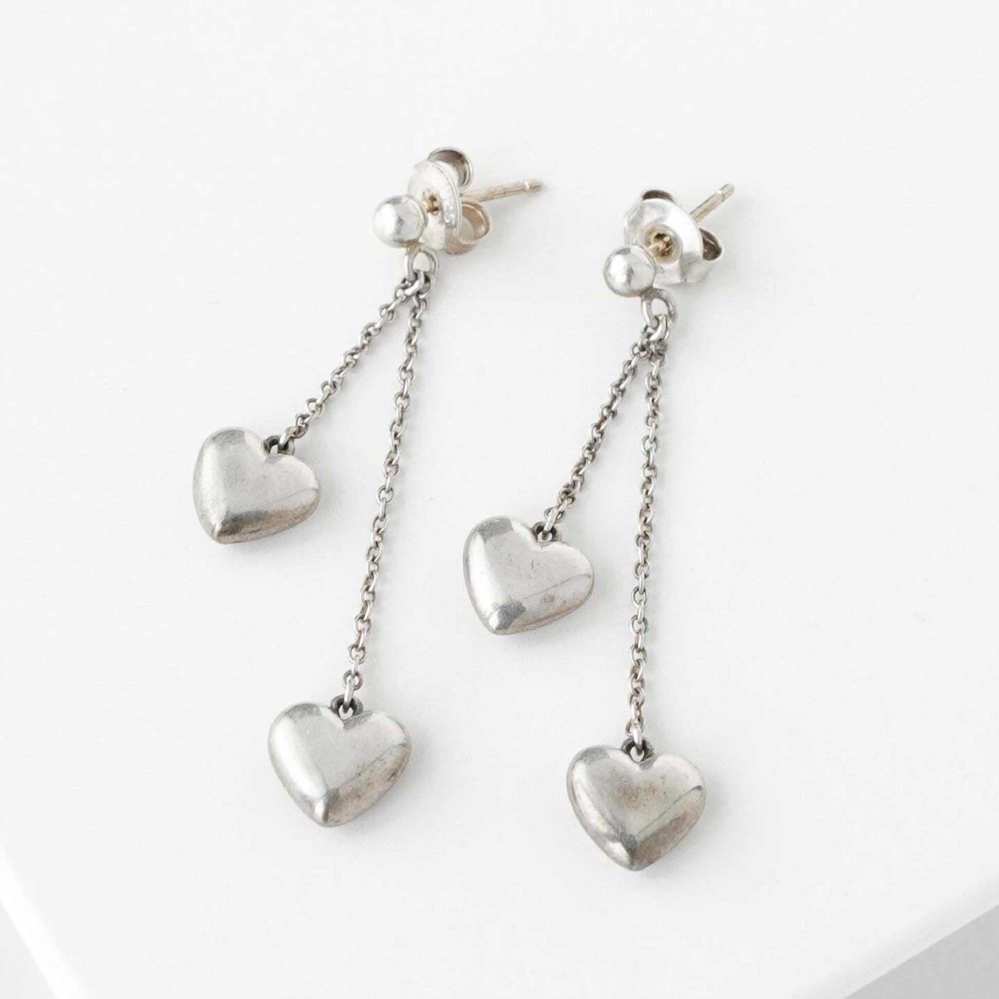 Tiffany&Co. Tiffany Double Drop Heart Silver 925 Earrings Earrings