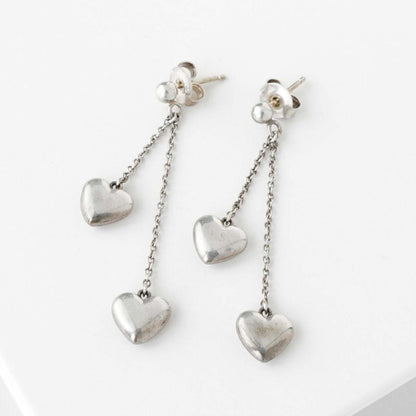 Tiffany&Co. Tiffany Double Drop Heart Silver 925 Earrings Earrings