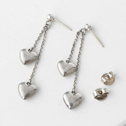 Tiffany&Co. Tiffany Double Drop Heart Silver 925 Earrings Earrings